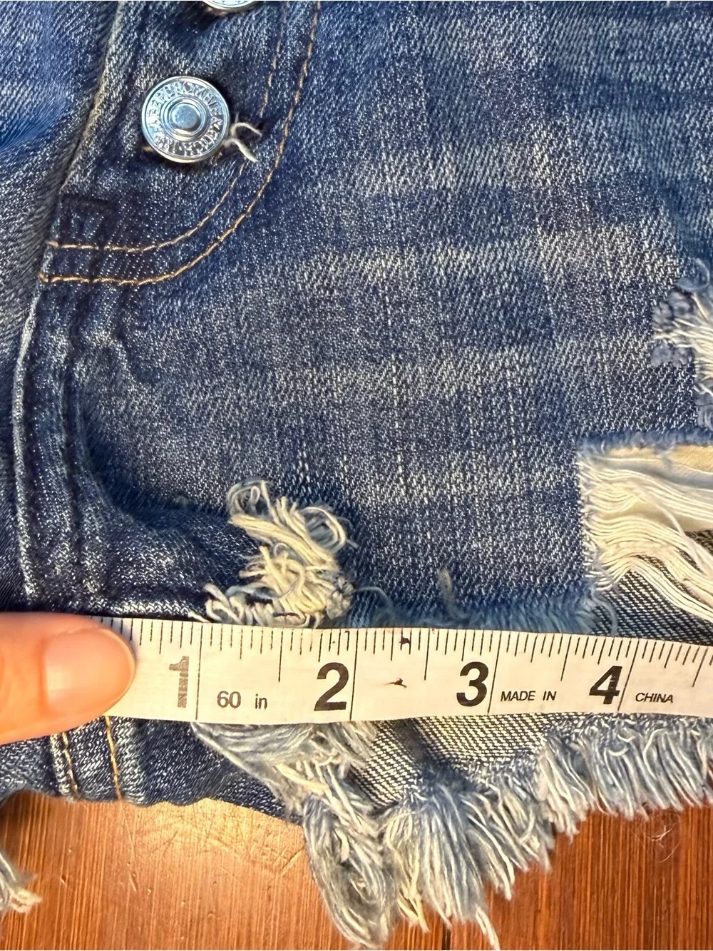 Abercrombie & Fitch Distressed Low Rise Denim Shorts - Size 2
